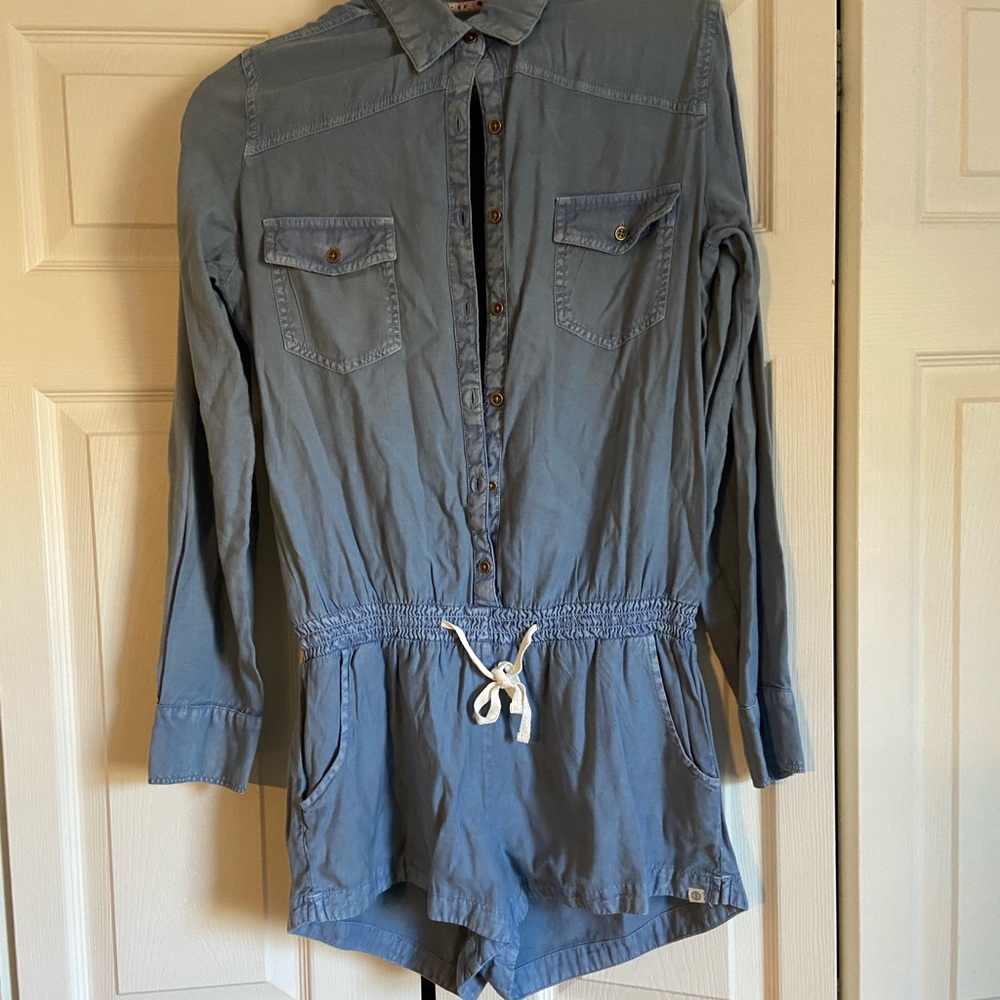 Blue shorts romper size large